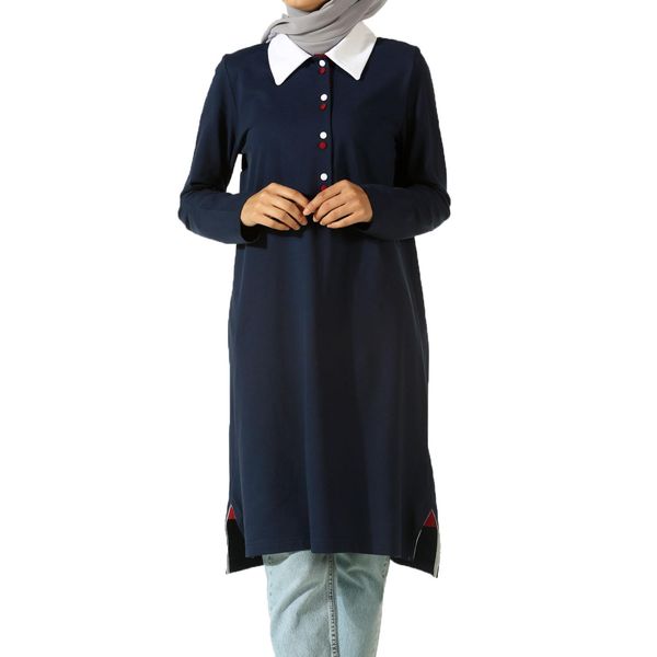 

hidden button tunic, Black