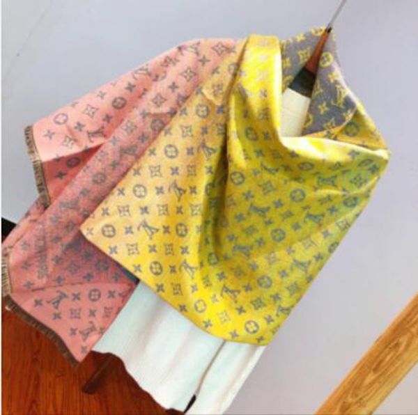 

wholesale new long scarf size 180x70cm lady 2019 autumn winter scarf warm cotton scarf alphabet shawl, Blue;gray