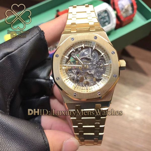 

luxury mens watch hollow mechanical automatic wristwatches 316l stainless steel gold case 40mm classic mens designer watches montre de luxe, Slivery;brown