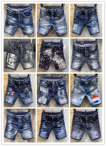 

2020 men's designer denim shorts fashion ripping luxury summer hole short mens slim shorts hip hop street style mens denim short size 2, Blue