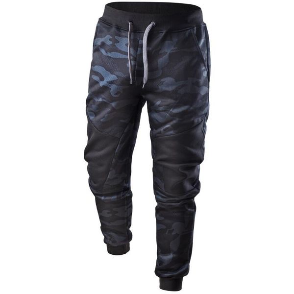 

men casual pants pantalones hombre men spring casual patchwork camouflage pants sweatpants w315, Blue
