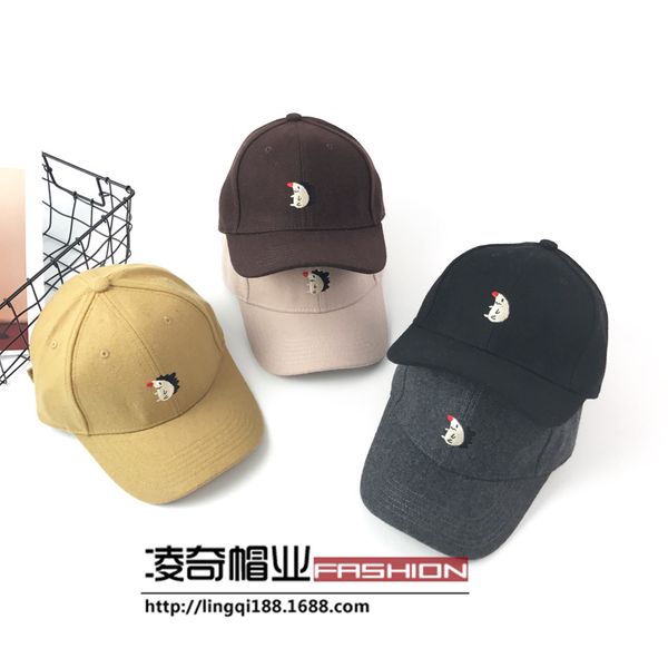 

2017 thick animal hedgehog snapback cap hats gorras camel color strapback dad wool hats black baseball cap man, Black;white