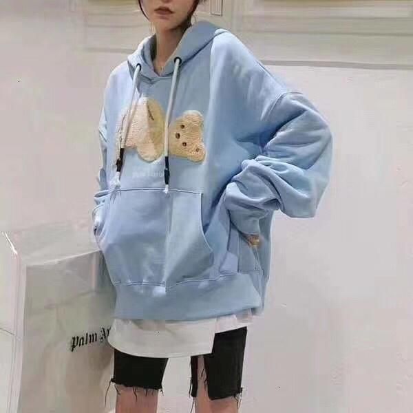 

bear women clothes trendy  2019 flocking hooded long sleeve sweatshirt women sweaters hoodies t-shirt women pullover 1-24, Black