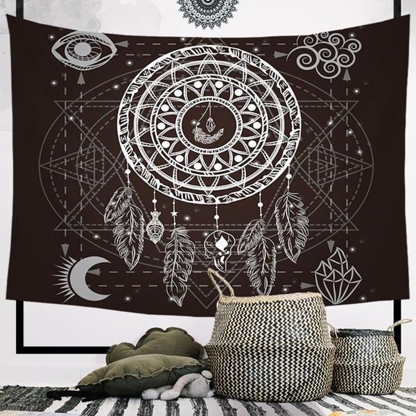 

rectangle decor mandala tapestry wall hanging hippie throw mat bohemian dorm bedspread table cloth curtain beach mat