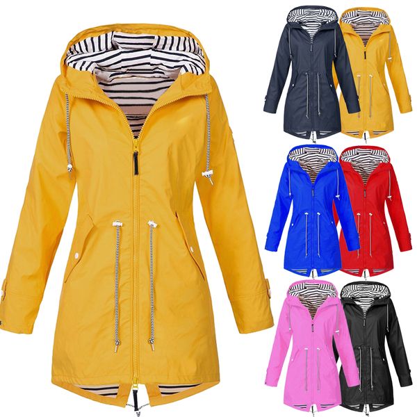 

autumn women hooded long jacket windbreaker windproof outwear zipper hoody sporting joggers outdoor thin coats solid jackets, Black;brown