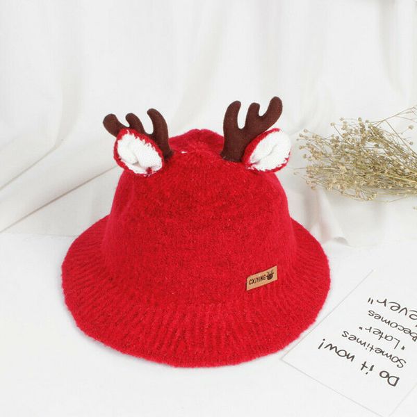 

3-6Y Christmas Antler Hats Baby Kids Boys Girls Milu Antler Caps Xmas Party Deer Hats Party Hat