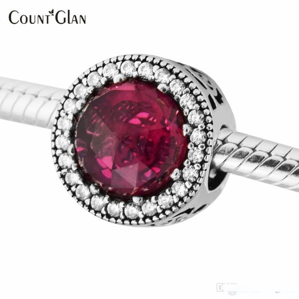 

2017 spring belle's radiant rose flowel charms bead 925 sterling silver cerise crystal beads fit pandora charm bracelets diy, Bronze;silver