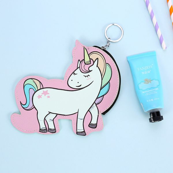 

двусторонний единорог женский милый кошелек студенты портмоне для монет, Black