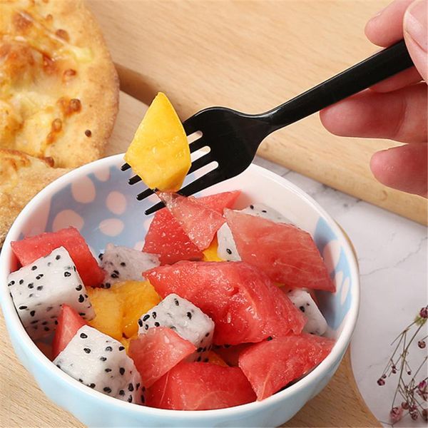 

other dinnerware disposable forks plastic for party or large catered gatherings 100 count durable black clear 12*2cm
