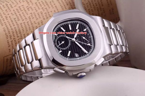 

4 color elling watch 40.5mm nautilus 5990/1a-001 date stainless steel asia transparent mechanical automatic mens watches, Slivery;brown