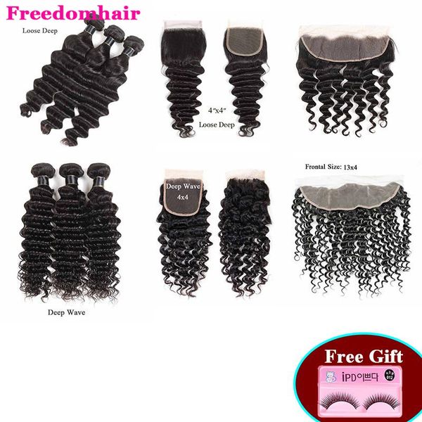 

body wave straight bundles with closure peruvian virgin hair extensions 3 bundles with 13x4 lace frontal deep wave remy human hair weaves, Black;brown