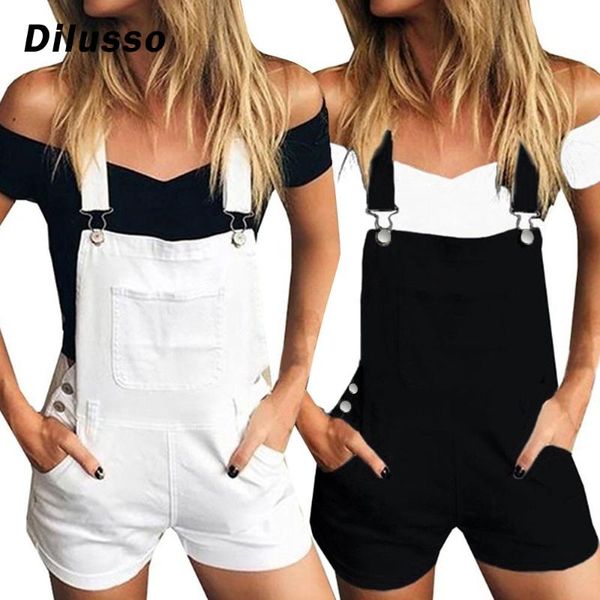 

2020 new women slim denim overalls jeans pants ripped overalls straps jumpsuit rompers shorts jumpsuit plus size#d3, Blue
