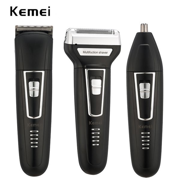 

cabello kemei 3 в 1 перезаряжаемый триммер для волос мужчины электрическая бритва клипер бритвенный станок триммер для носа борода бритва пл