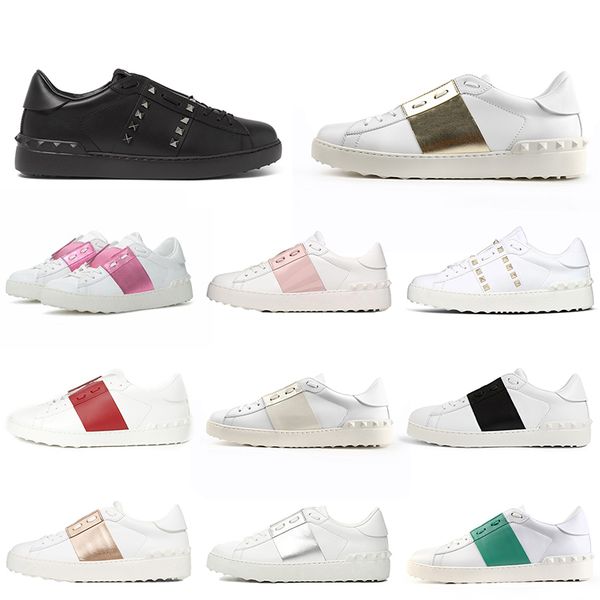

elegant luxury designer platform casual shoes white black red men women leather rivet open low sports sneakers size 35-46