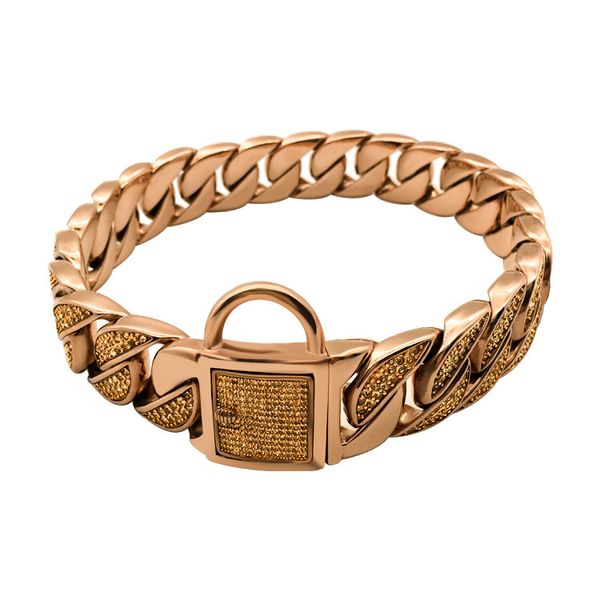 

luxury dog collar leash quality stainless steel crystal designer strong dog pet collar leash 11 sizes small big lead