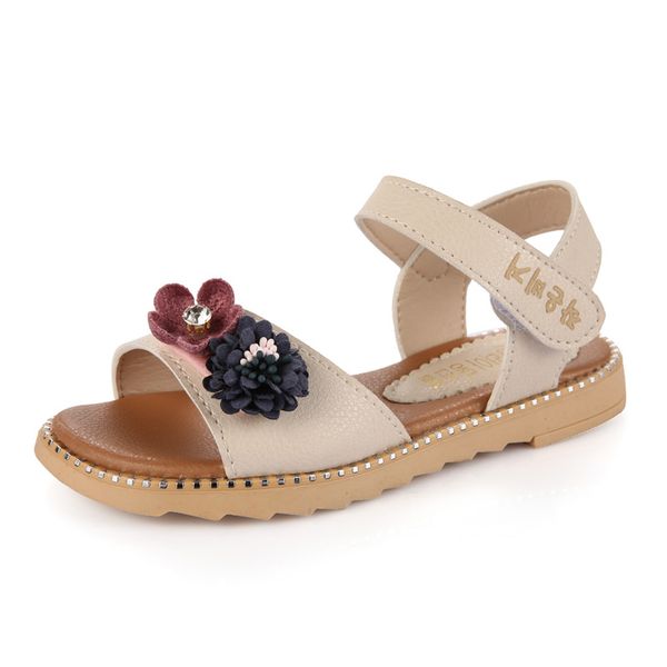 

fashion flowers 2020 летняя обувь для девочек платье 3  5 6 7 8 9 10 11 12 kid пляж sandal для детей принцессы сандалии размер 37, Black;red