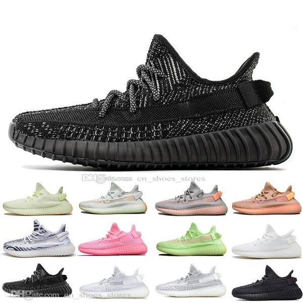 

kanye west black static reflective v2 red glow rainbow discoloration mens running shoes hyperspace true form women sports designer sneaker