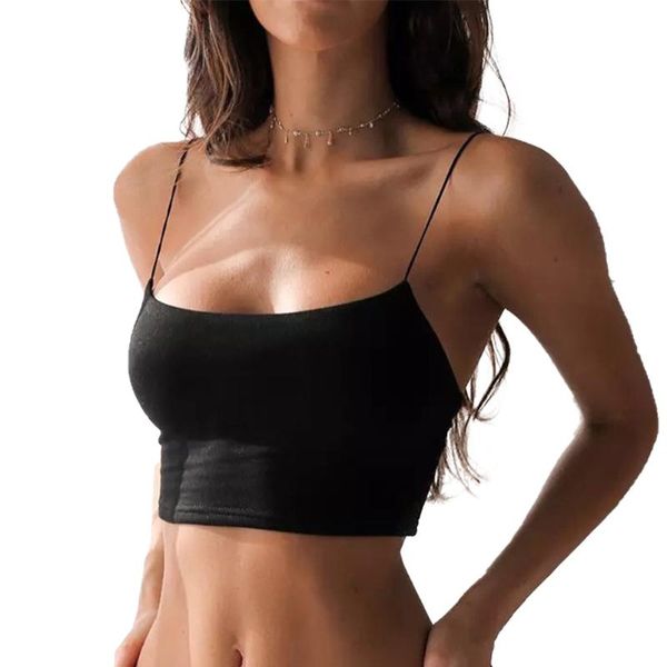 

fashion women crop solid summer camis women casual tank vest sleeveless crop blusas, White