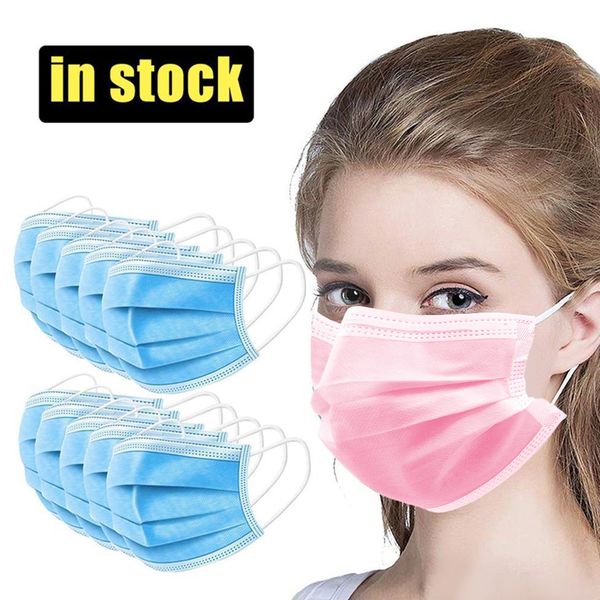 

Розовый взрослых одноразовые маски анти-туман пыли-доказательство 3-слойное утолщенное охране труда маски, чтобы предотвратить слюны Маска бесплатная DHL корабль