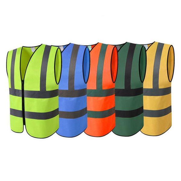 

outdoor night riding running hi-vis safety vest reflective jacket security waistcoat cycling vest, Black