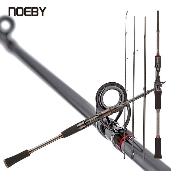 

noeby 95% carbon fishing rod casting spinning travel rod1.98m 2.1m 4 section m power 7-28g fast action lure rod sensitive