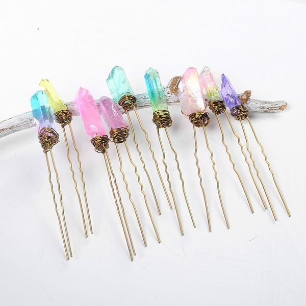 Wholesale Fashion Women Alloy Natural Stone Hair Stick Multicolor
