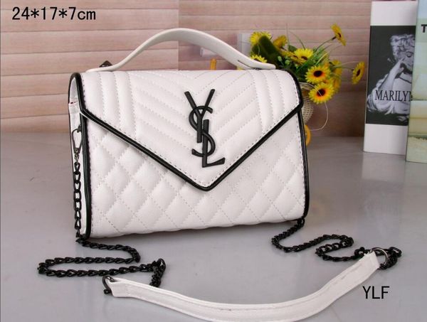 

new designer shoulder bag luxury handbag υsl ladies brand printed fashion shoulder bag pu shopping crossbody bag, Black