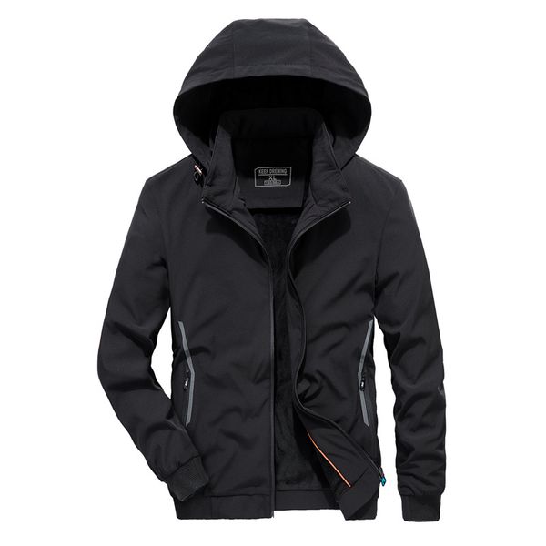 

men's wear splicing spell color jacket autumn youth lian hat thin section men coat jacket chao elastic force, Black;brown