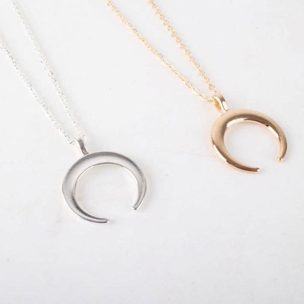 

simple women crescent moon pendant chain necklace banque jewelry birthday gift new fashion, Silver