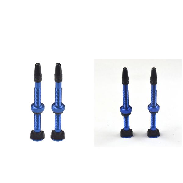 

4 pieces aluminum 60mm blue mountain bike tubeless presta valve stem kit