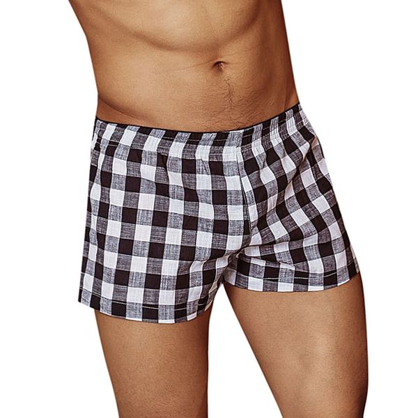 

men summer shorts plaid print trunks board beach elastic waist running short pants fashion board breathable male shorts, White;black