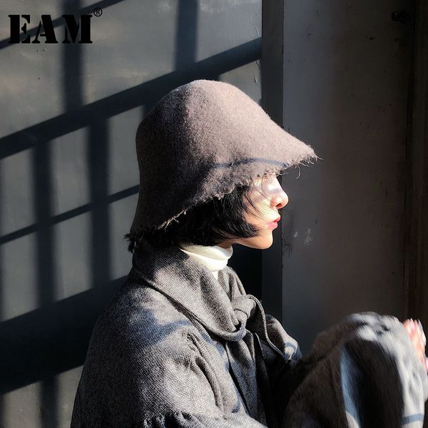 

eam]2019 autumn winter woman temperament stylish solid four color keep warm fold fur imitate wool fisherman hat all match le335, Blue;gray