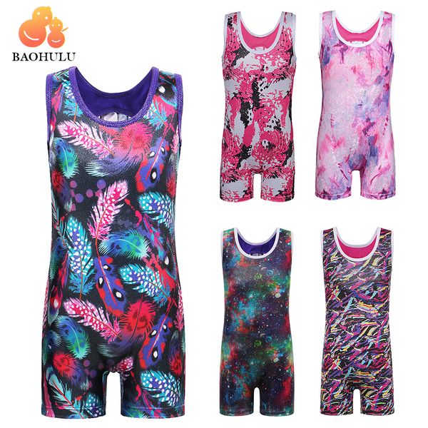 

2018 baohulu girls gymnastic leotards ballet kids ribbon 4-11y dance leotards training biketard dancewear practice costume dress, Black;red