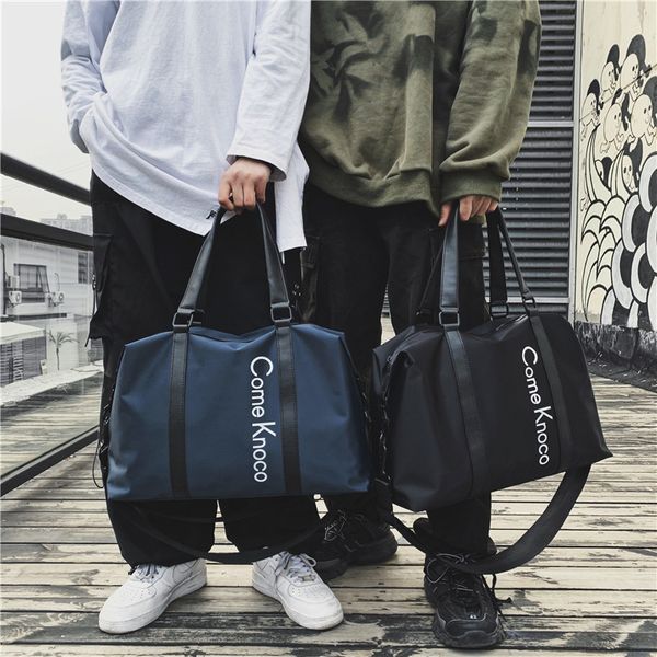 

outdoor luggage sport gym bag for fitness men women nylon waterproof handbag for training large capacity black blue shoulder bag