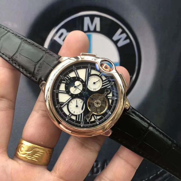 

luxury fashion designer sports mechanical watch belt watch luxury automatic movement 42mm fashion sports watch, Slivery;brown