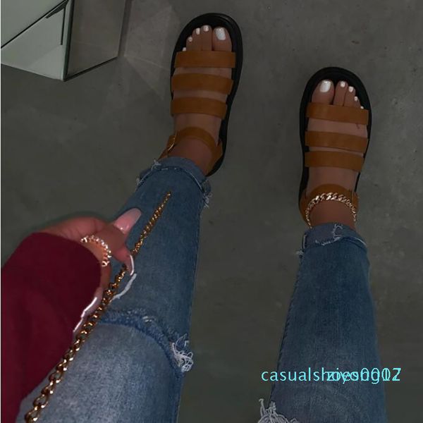 

new summer women sandals with open toe buckle and platform handmade fashion comfortable solid color wild plus size sandals z07, Black