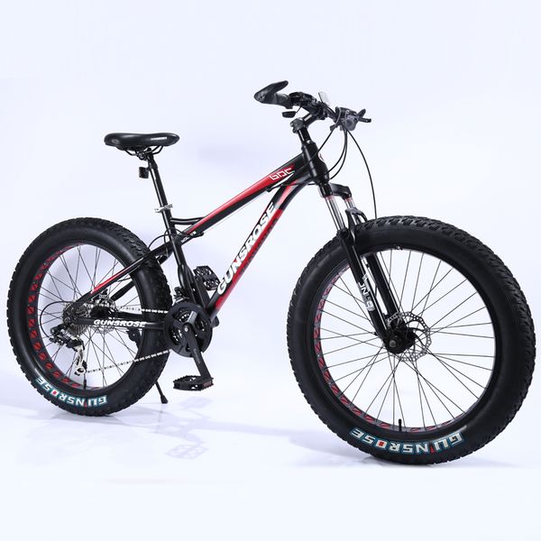 

4.0 fat bike 24/26 inch mountain bike mountain bicycle 7/21/24/27 speed beach snow mountain bike high carbon steel bicycle