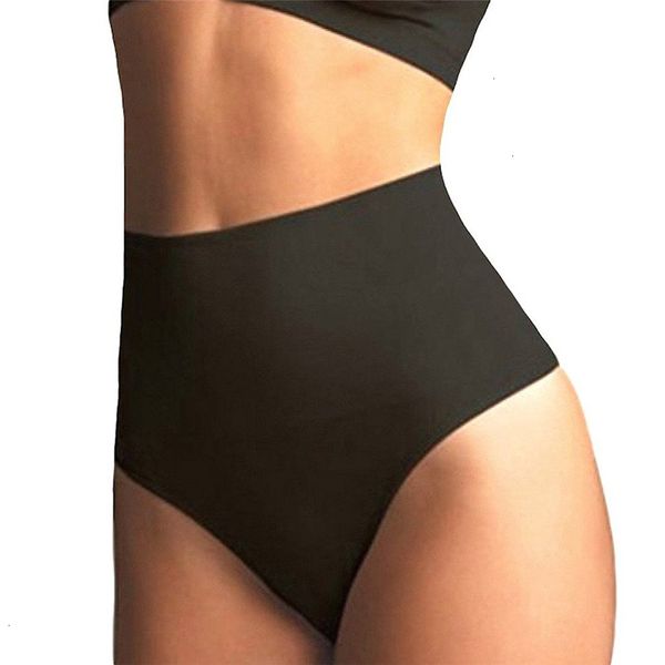 

women high waist trainer tummy slimming control waist cincher body shaper thong g-string butt lifter seamless panties, Black;white