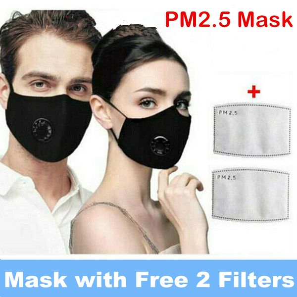 

PM2. 5 Маска для лица многоразовая моющаяся анти-пыль дым загрязнение воздуха регулируемый / 2 фильтр безопасности рот угольные маски для человека Вэнь