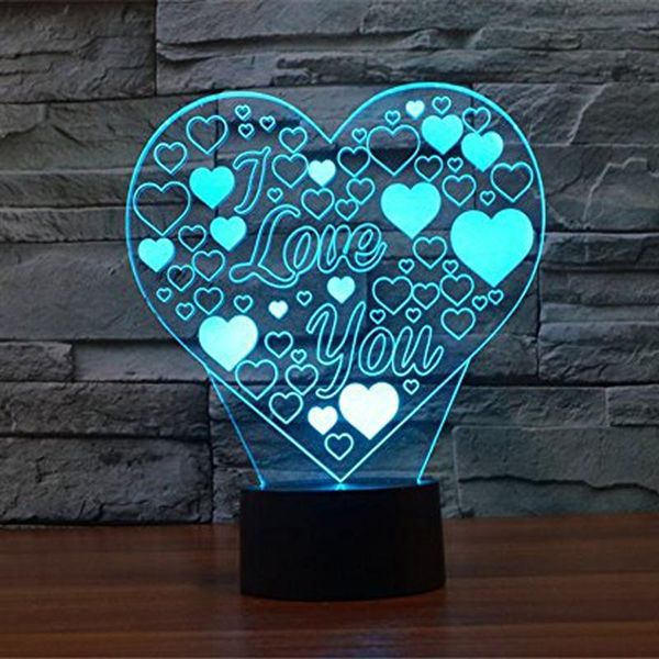

3d lamp visual light touch switch colorful night light decorative lamp for home office (love
