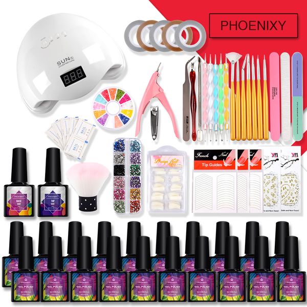 

full manicure set nail polish set 48w led dryer lamp 20 colors 8ml gel nail art tools and accessories all for manicure