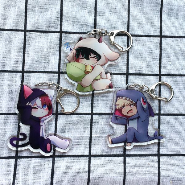 

аниме косплей мой герой academia midoriya izuku bakugou katsuki todoroki shouto kawayi брелоков мультфильм брелок подвеска рождество, Silver