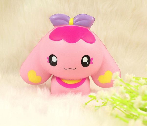 

lovely doll jumbo elastic soft pu squishy slow rising anti-stress kawaii squishies charming dog doll squeeze kids toy charm lanyard strap