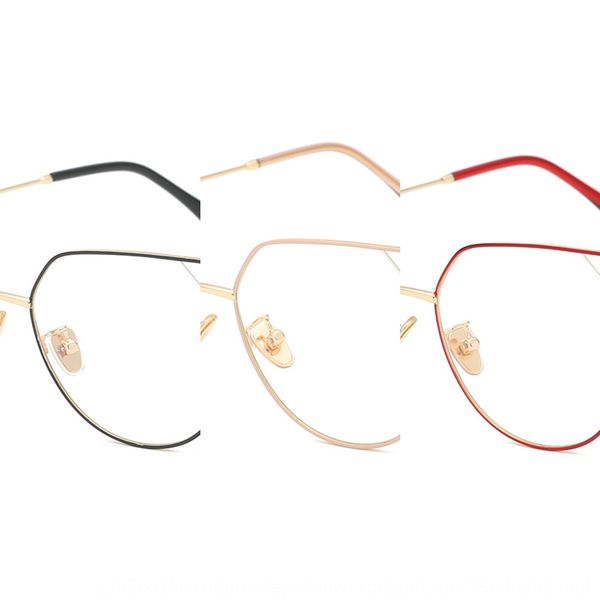 

2020 polygon frame myopia plain female students myopia glasses glasses 7673, Silver
