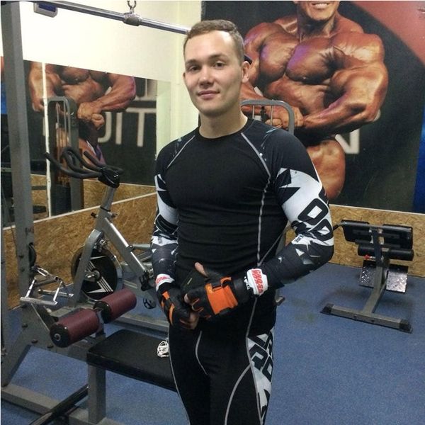 

рашгард мужской компрессионный костюм mma clothing мужской фитнес-комплект мужские леггинсы +мужские футболки комплект базового слоя термобе, Gray