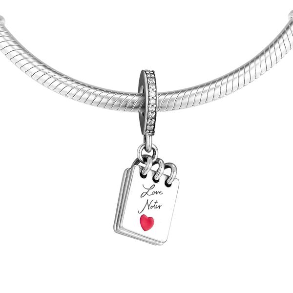 

2019 direct selling real 925 sterling silver jewelry love notes charm beads fits european bracelets necklace for women making, Bronze;silver