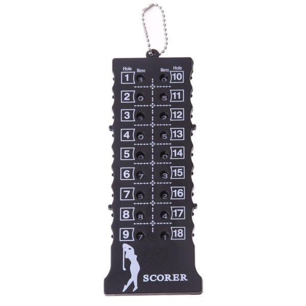 

18 hole golf puscore card counter indicator with key chain golf score counter black isp hot