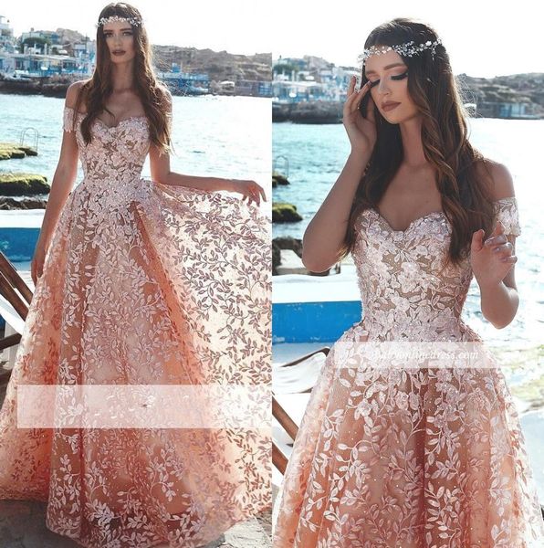 

2019 off the shoulder lace a line evening dresses beaded illusion formal party prom dresses bc0348, Black;red