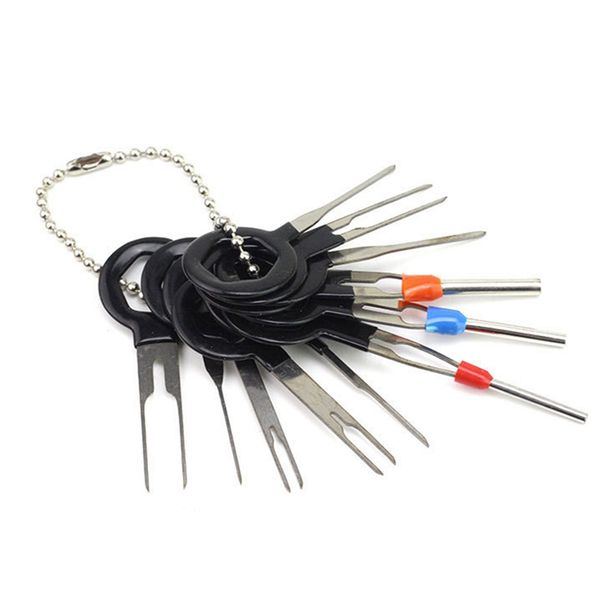

11pcs automotive plug terminal key pin car electrical wire crimp connector extractor kit crimp connector extractor release