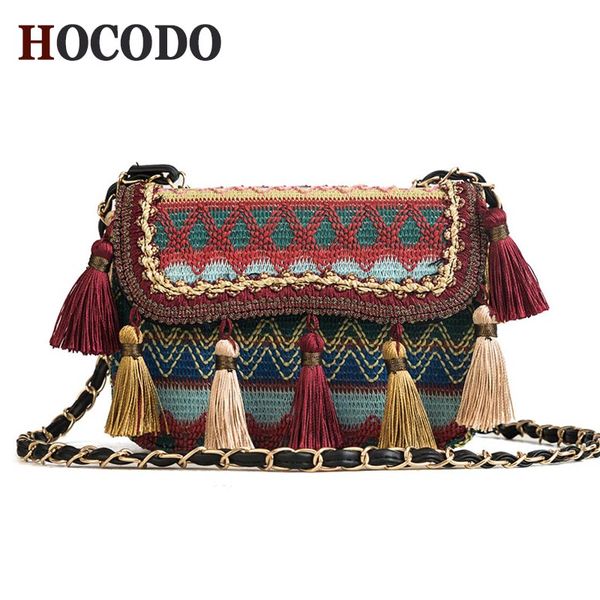 

hocodo fashion new women tassel woven small bag female simple wild shoulder bag bohemian style messenger crossbody bags handbag